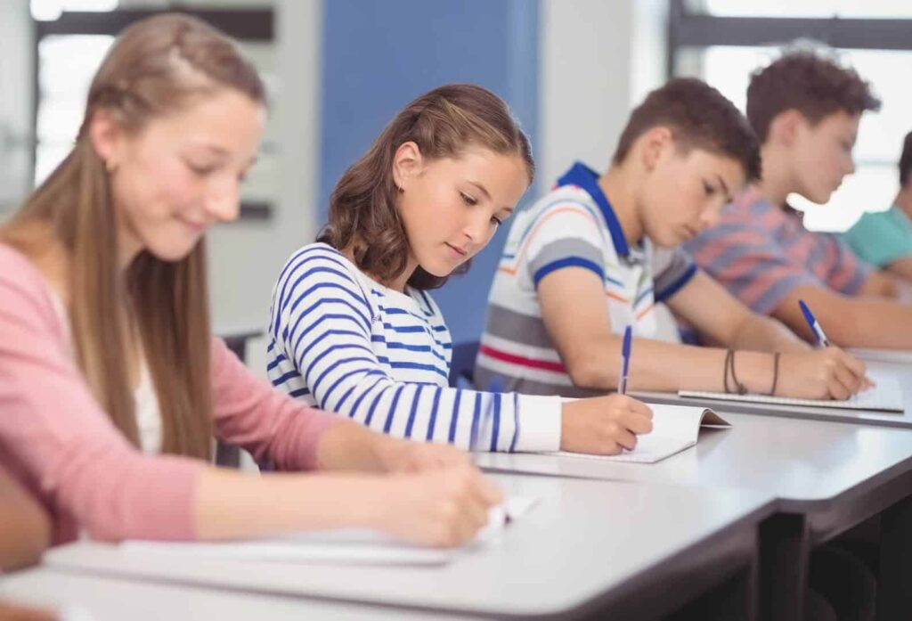 Students studying