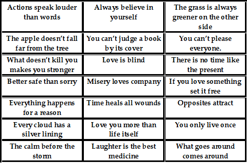 Examples of Cliche Lessons