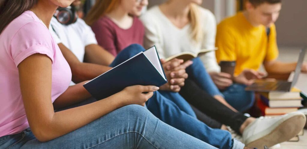 Group of students studying