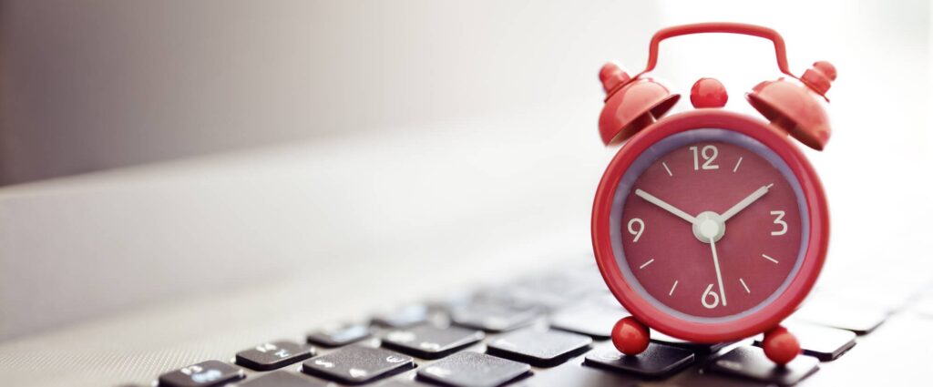 Alarm clock on laptop