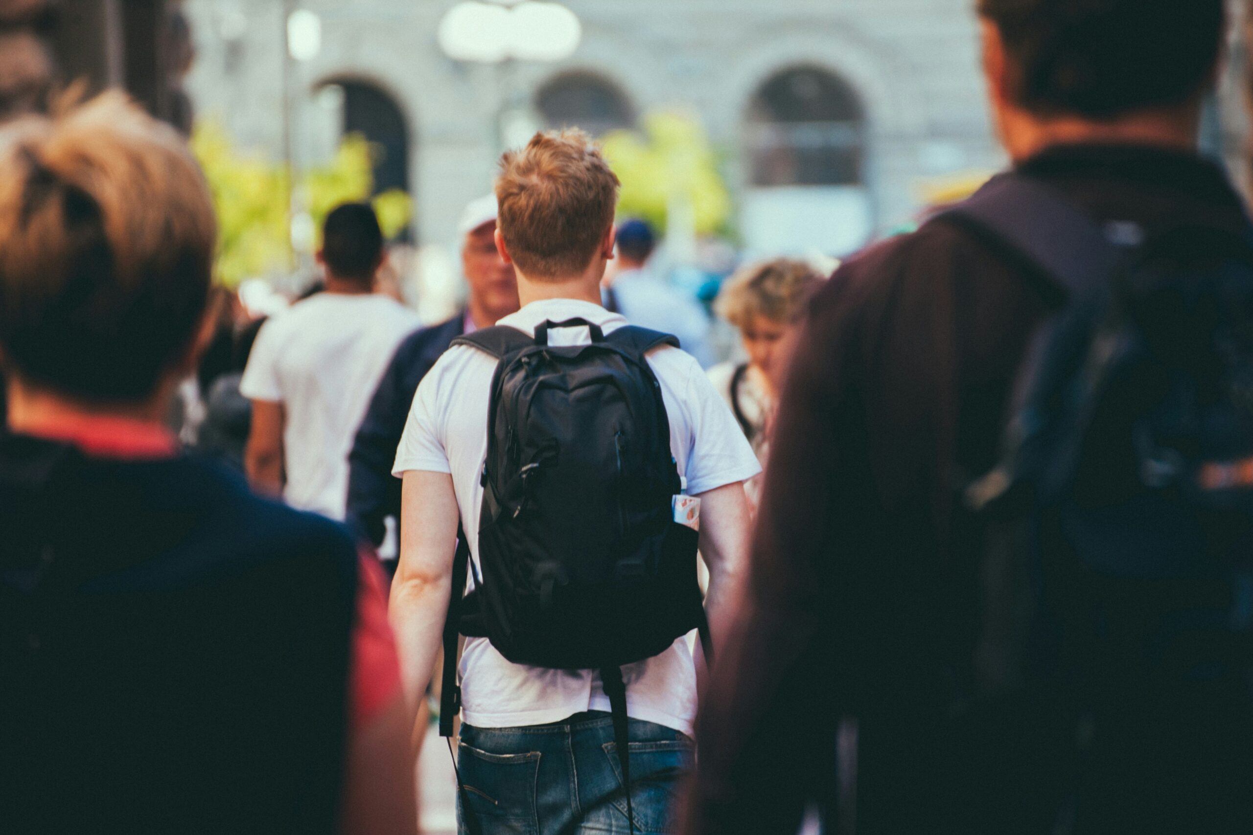 students walking to school