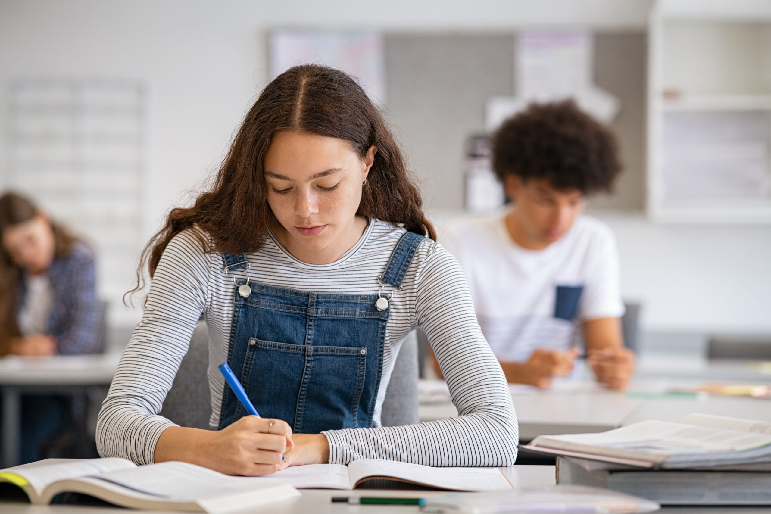 Students taking an evaluation test