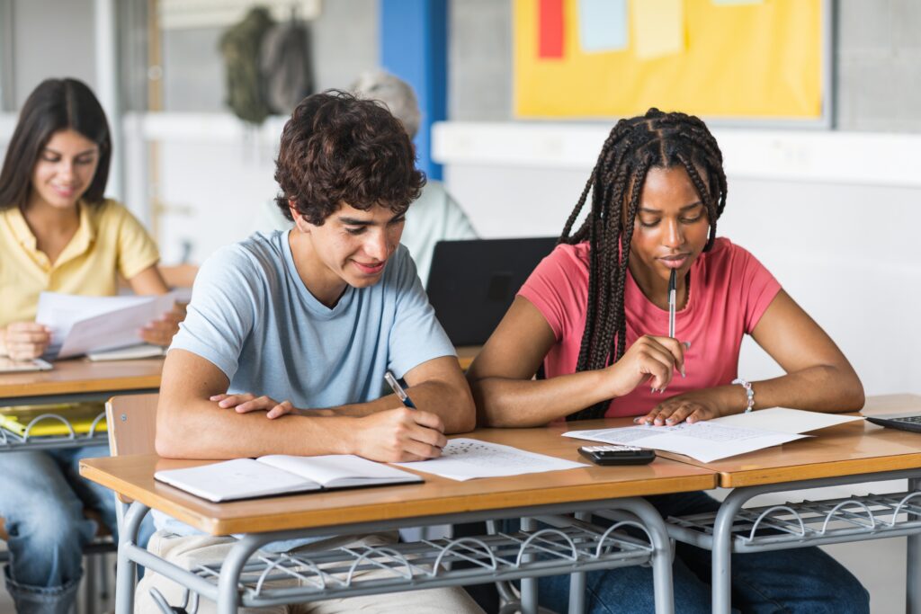 students studying for the NJSLA